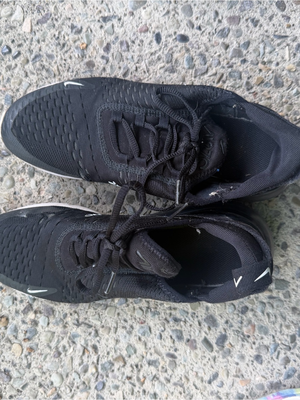 Nike Kids Black Mesh Lace-Up Sneakers airmax 270